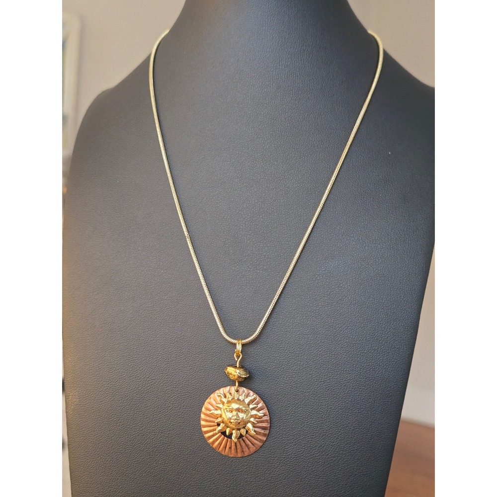 Sun Medallion Pendant Necklace Vintage
